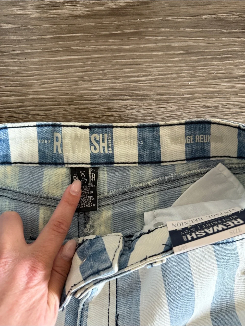 Rewash striped denim